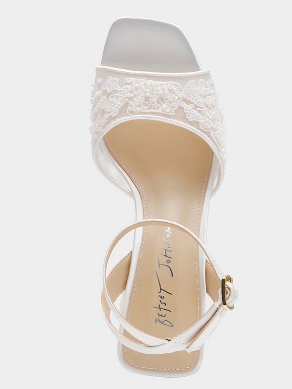 Betsey Johnson Junie Ivory Beaded Platform Heels | Bridal Heels | Size 6.5 - Picture 5 of 13